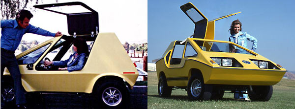 UrbaCar original prototype on left and pre-production prototype on right.  